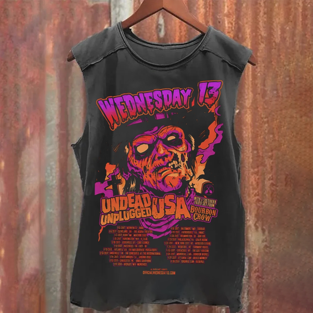 Unisex Vintage Washed  Undead Unplugged  Tank Top