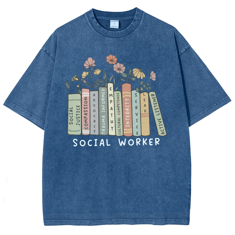 Social Worker Unisex Fit Washed T-Shirt Customscool