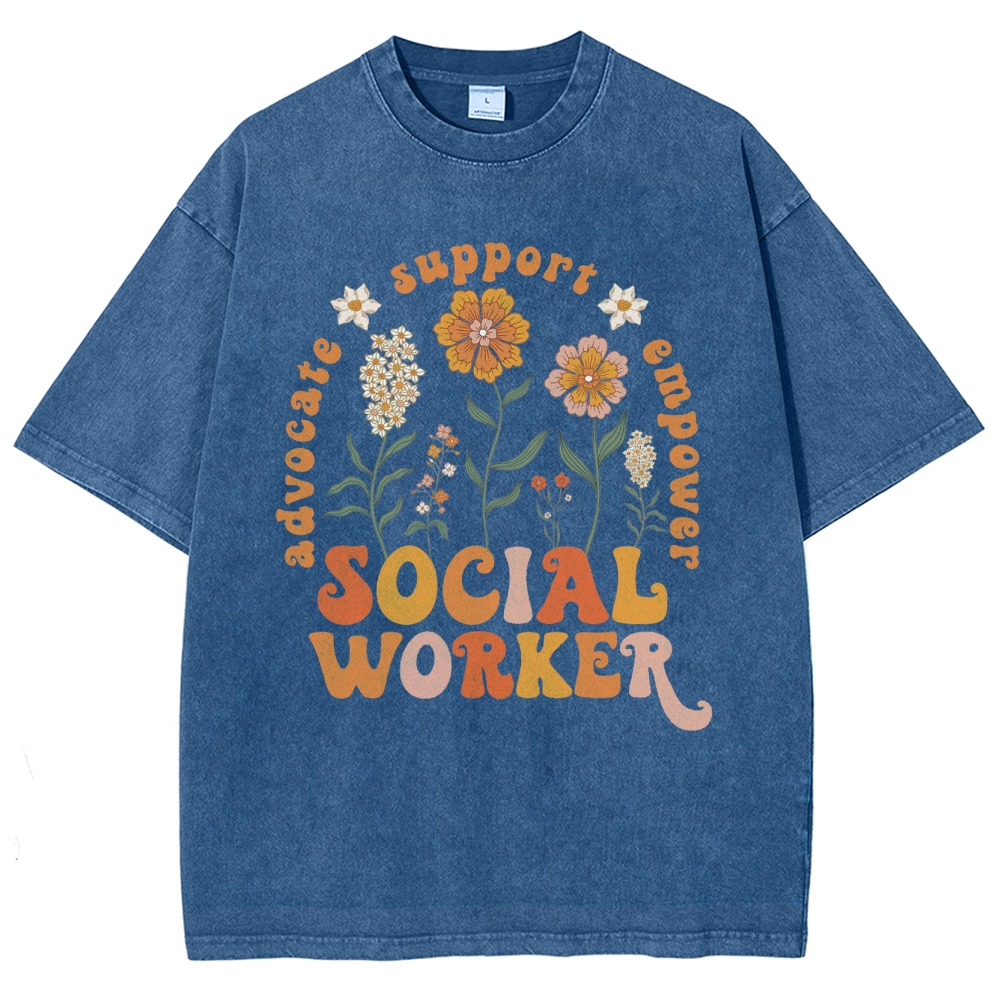 Social Worker Unisex Fit Washed T-Shirt
