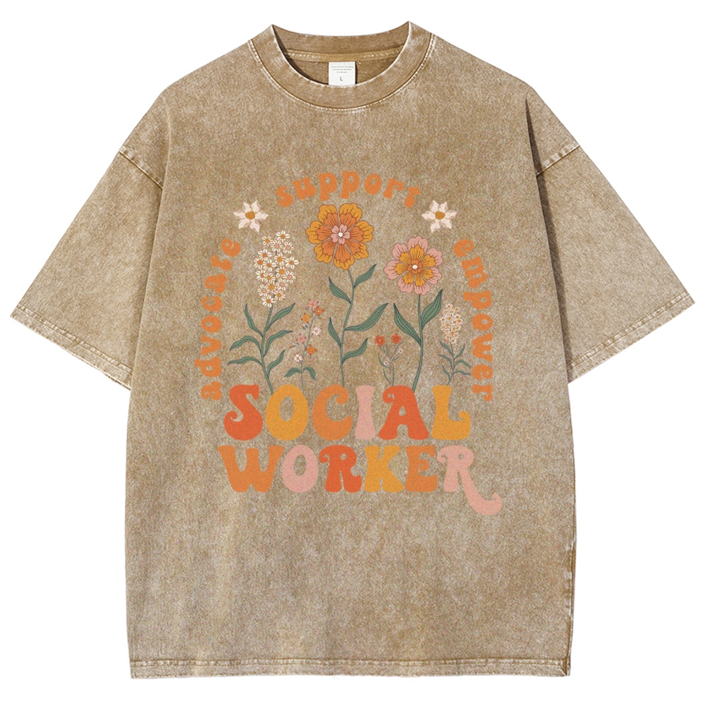 Social Worker Unisex Fit Washed T-Shirt