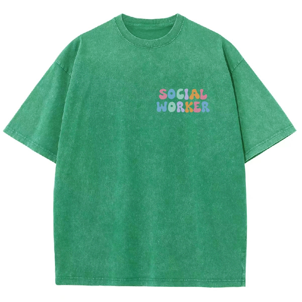 Social Worker Unisex Fit Washed T-Shirt