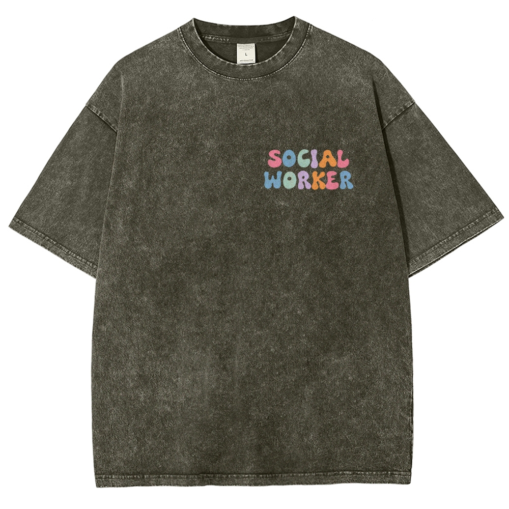 Social Worker Unisex Fit Washed T-Shirt