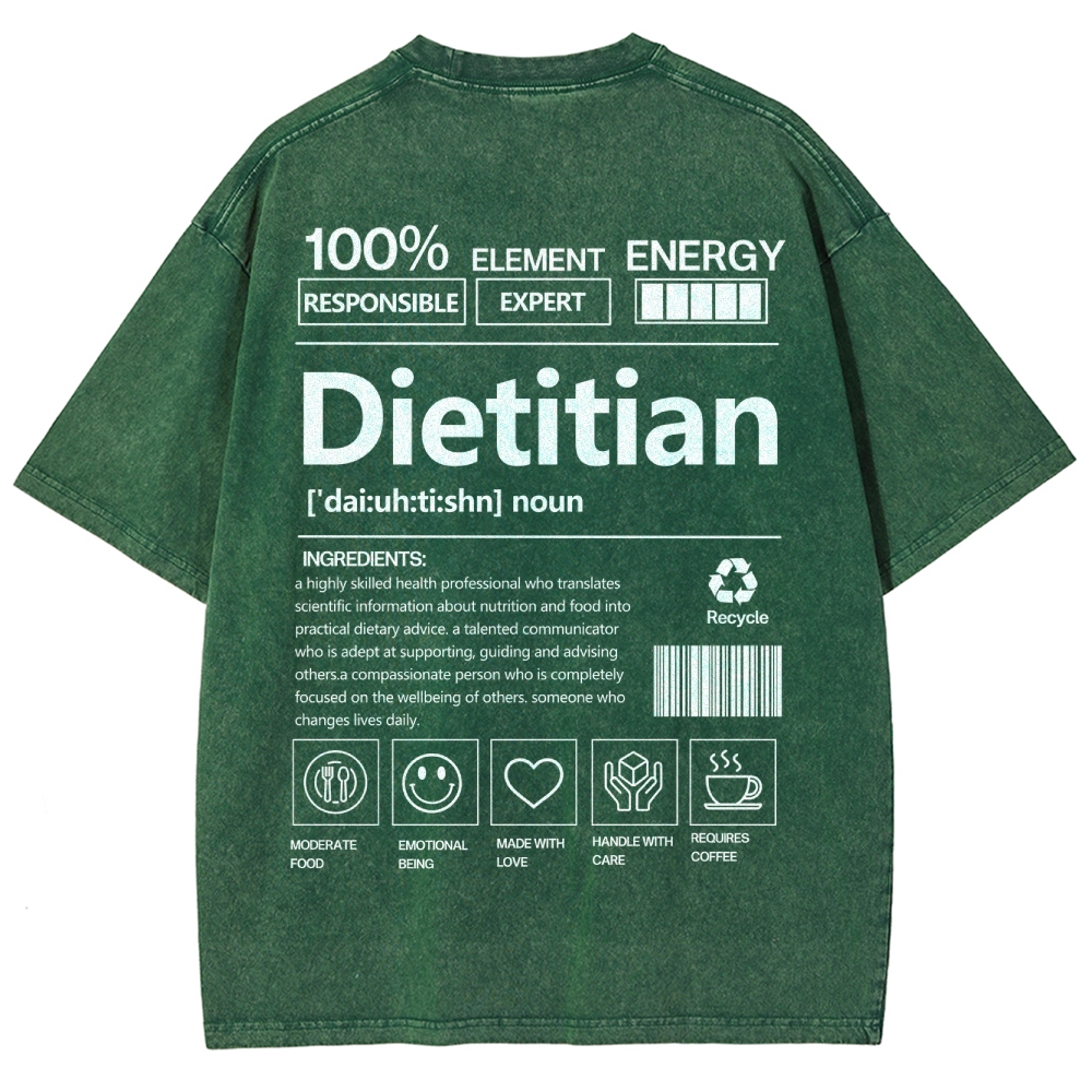 Dietitian Unisex Fit Washed T-Shirt Customscool
