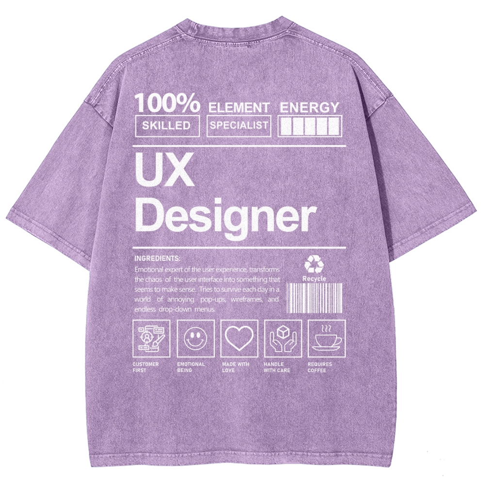UX Designer Unisex Fit Washed T-Shirt Customscool