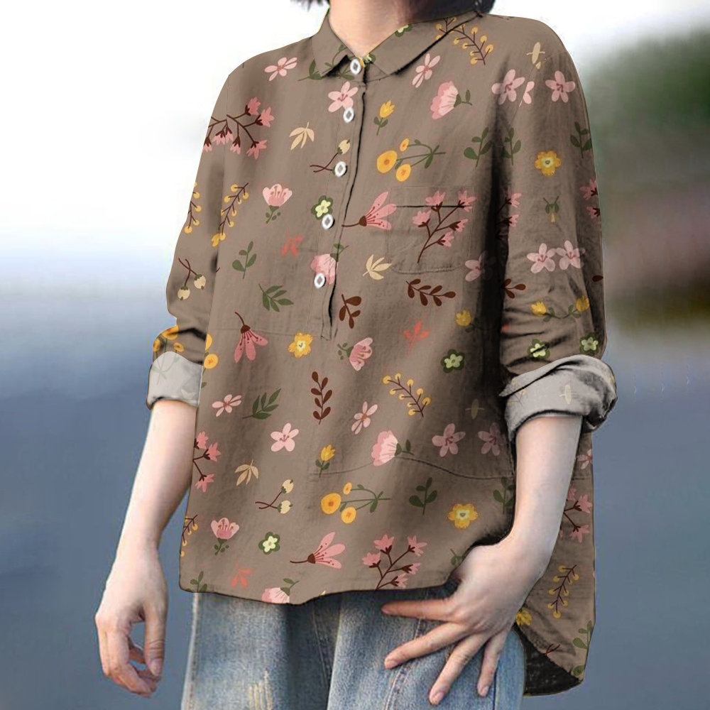 Women's Flower Art Printed Casual Shirt