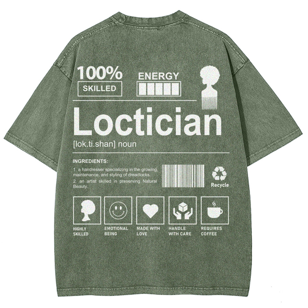 Loctician Unisex Fit Washed T-Shirt Customscool