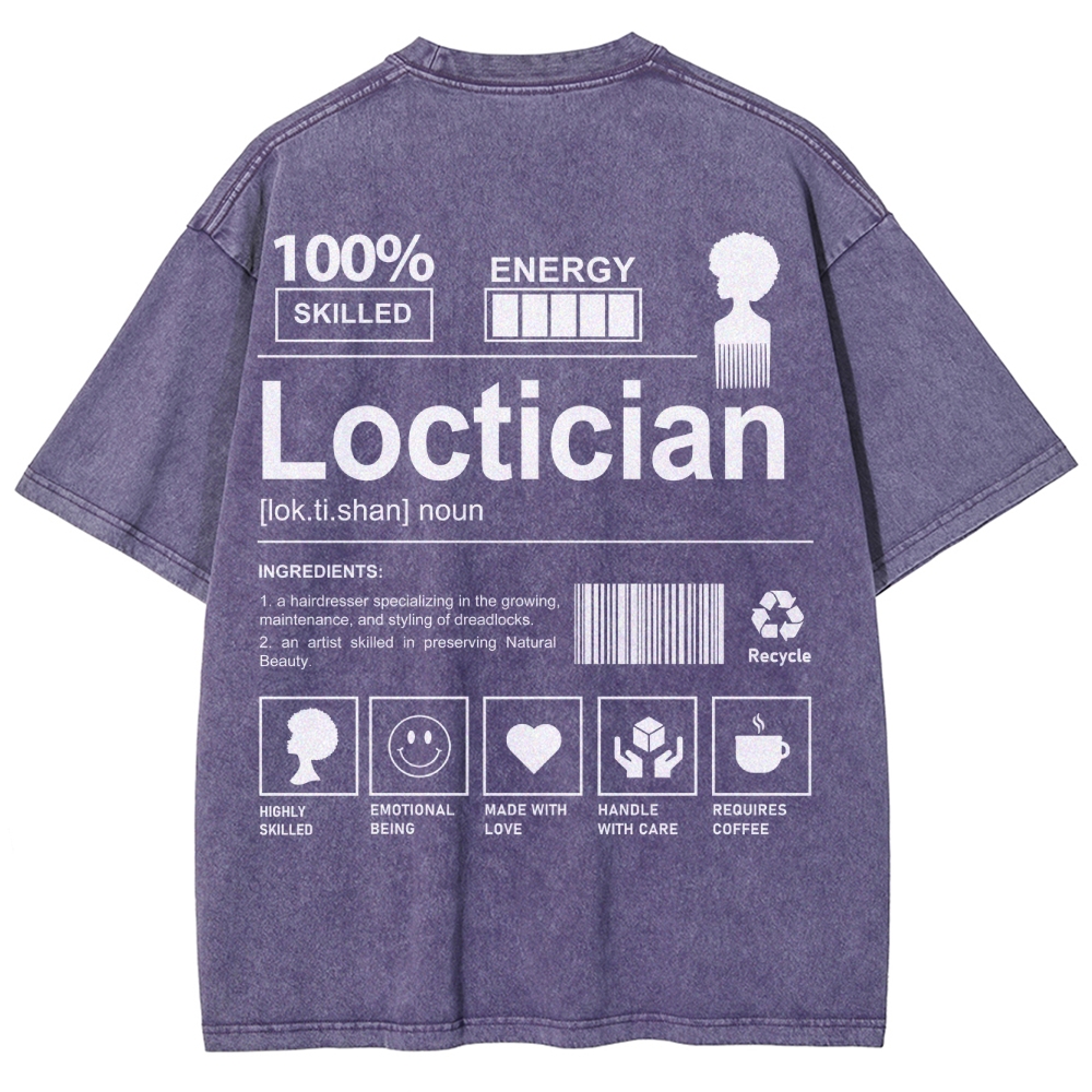 Loctician Unisex Fit Washed T-Shirt Customscool