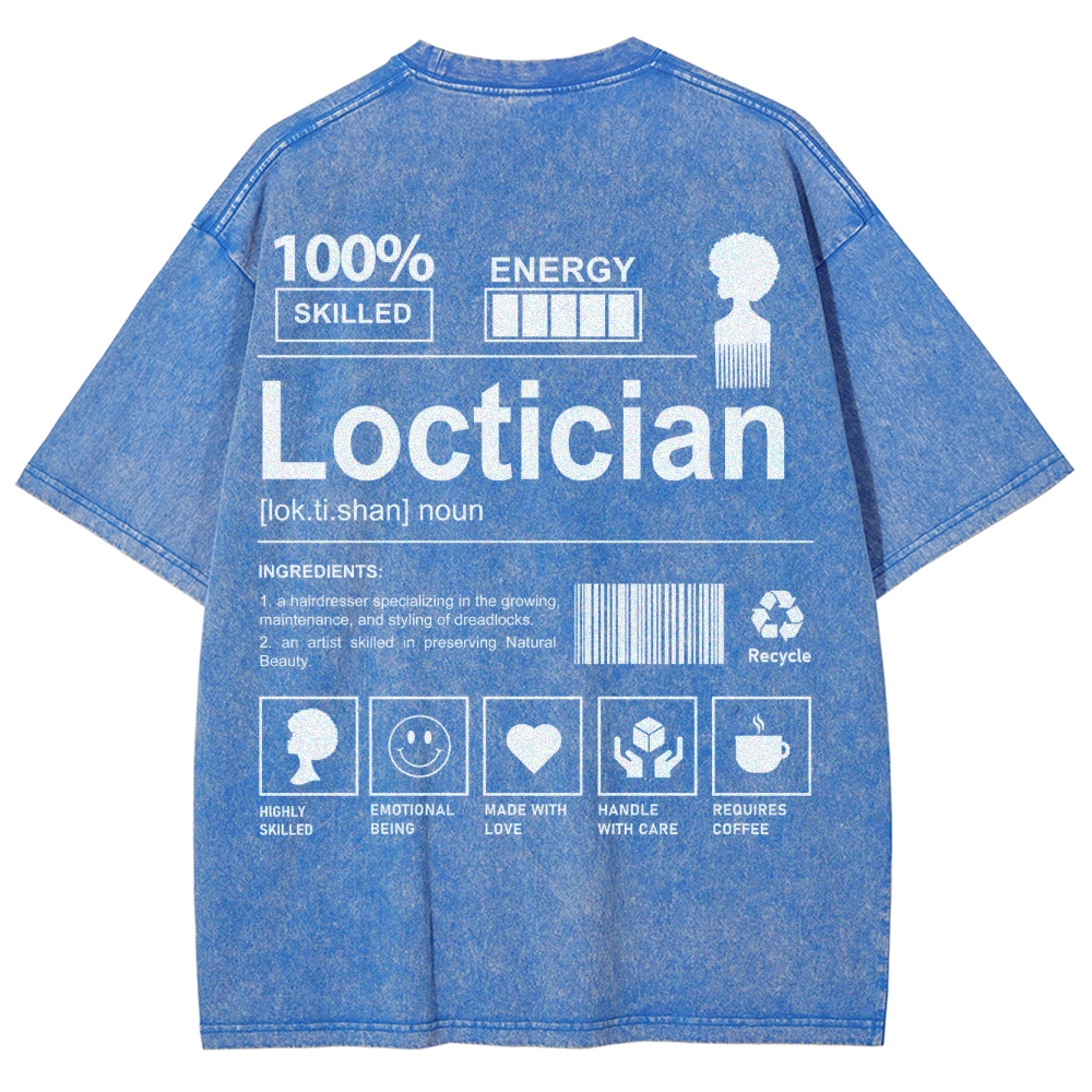 Loctician Unisex Fit Washed T-Shirt Customscool