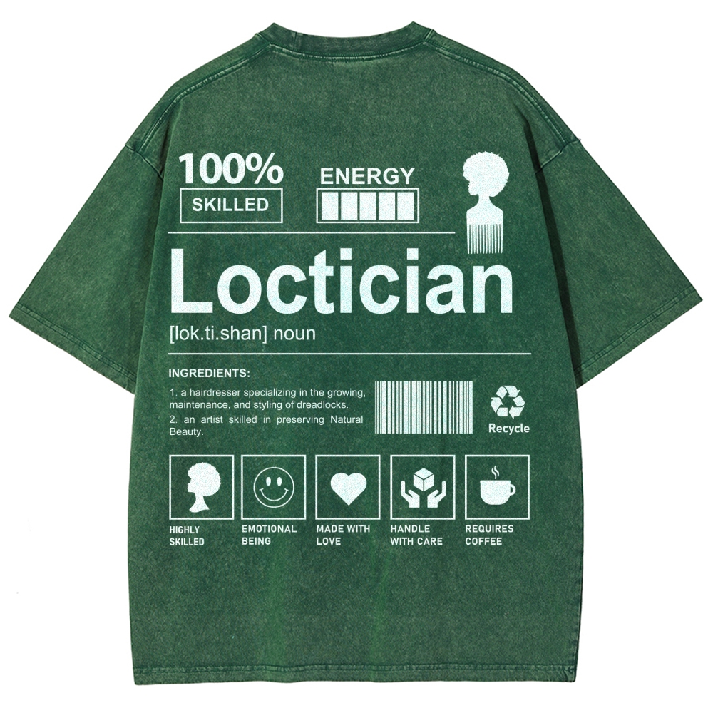 Loctician Unisex Fit Washed T-Shirt Customscool