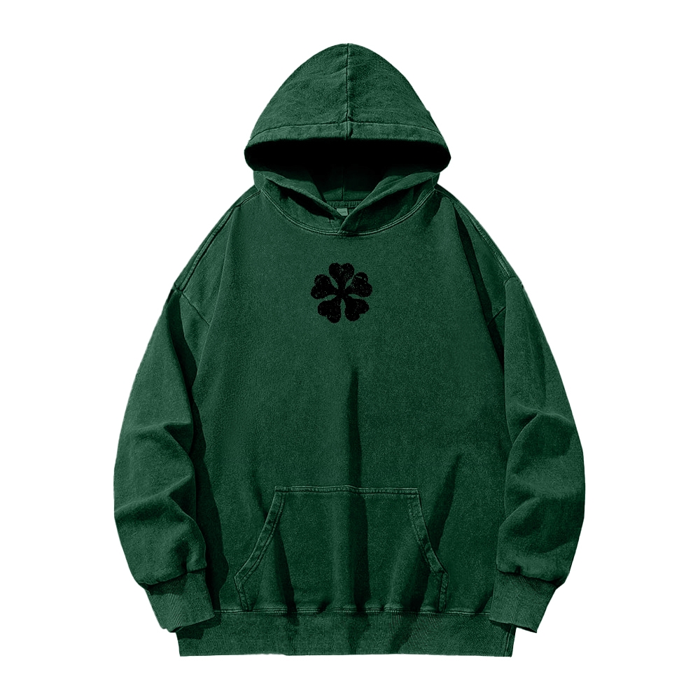 Black clover Casual Washed Hoodie