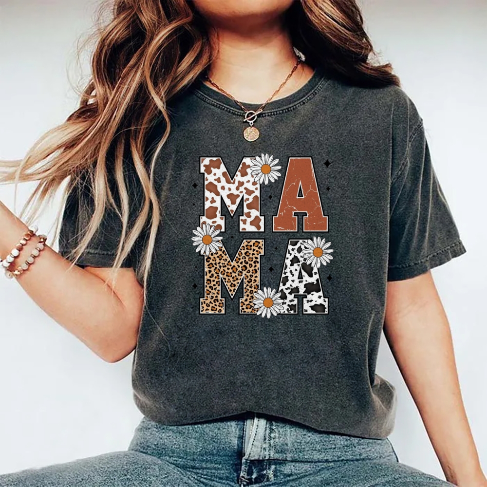 Unisex Mama Daisy Printed Washed Tee