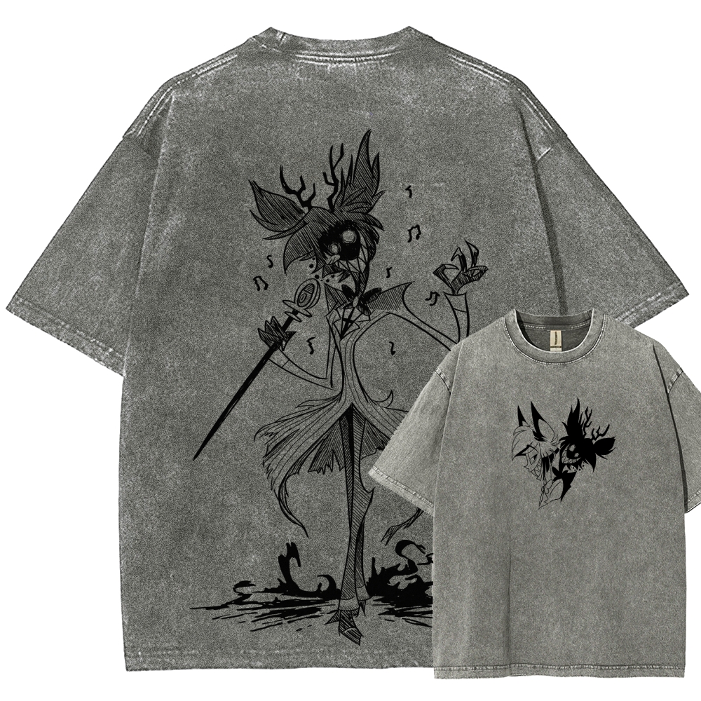 Hazbin Hotel Unisex Fit Washed T-Shirt 2512007961