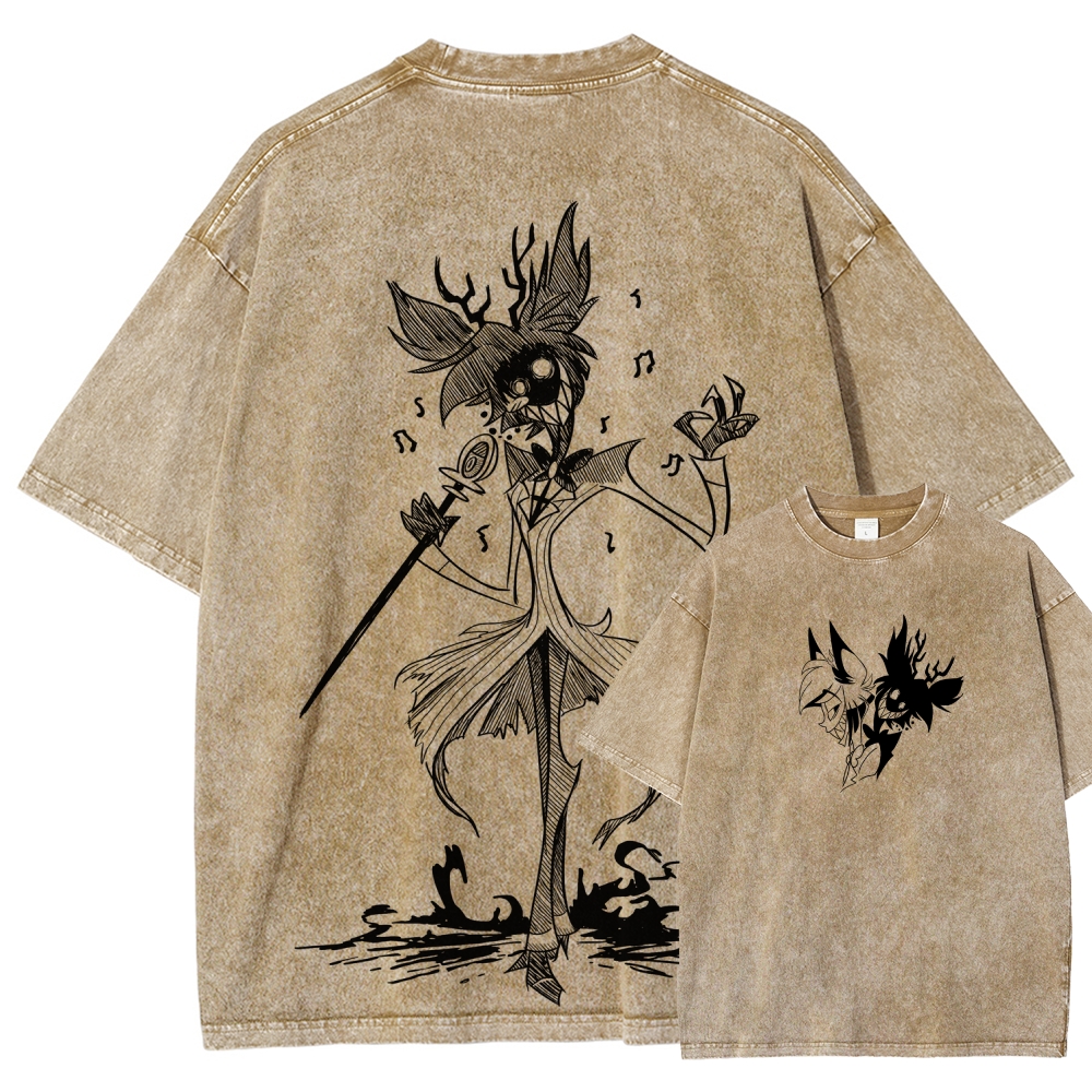 Hazbin Hotel Unisex Fit Washed T-Shirt 2512007961