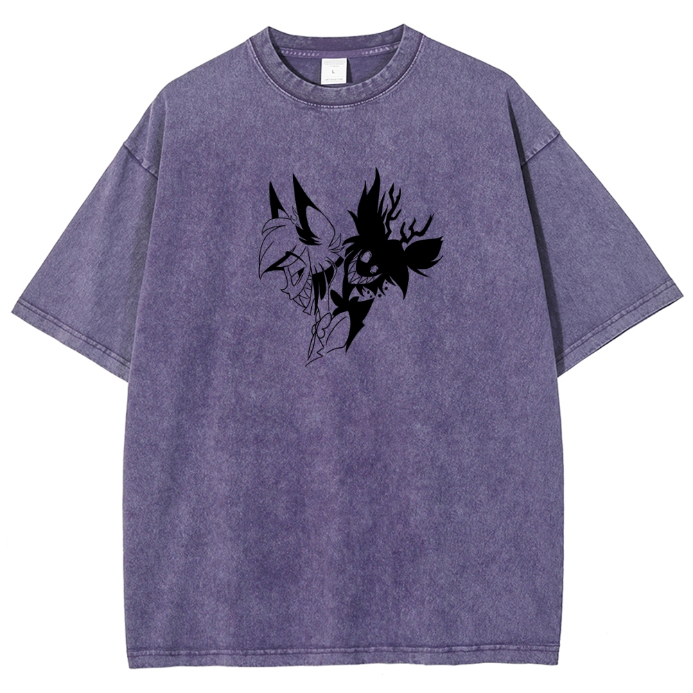 Hazbin Hotel Unisex Fit Washed T-Shirt 2512007961