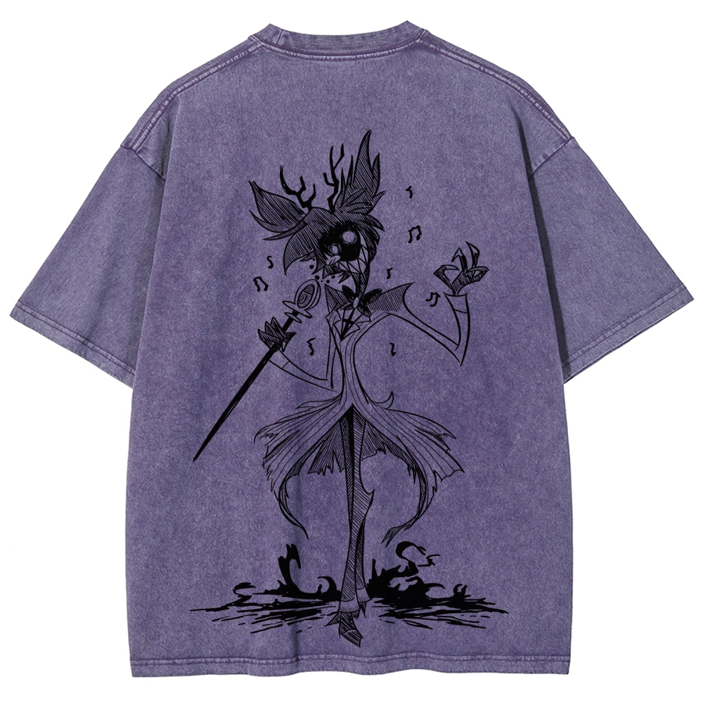 Hazbin Hotel Unisex Fit Washed T-Shirt 2512007961