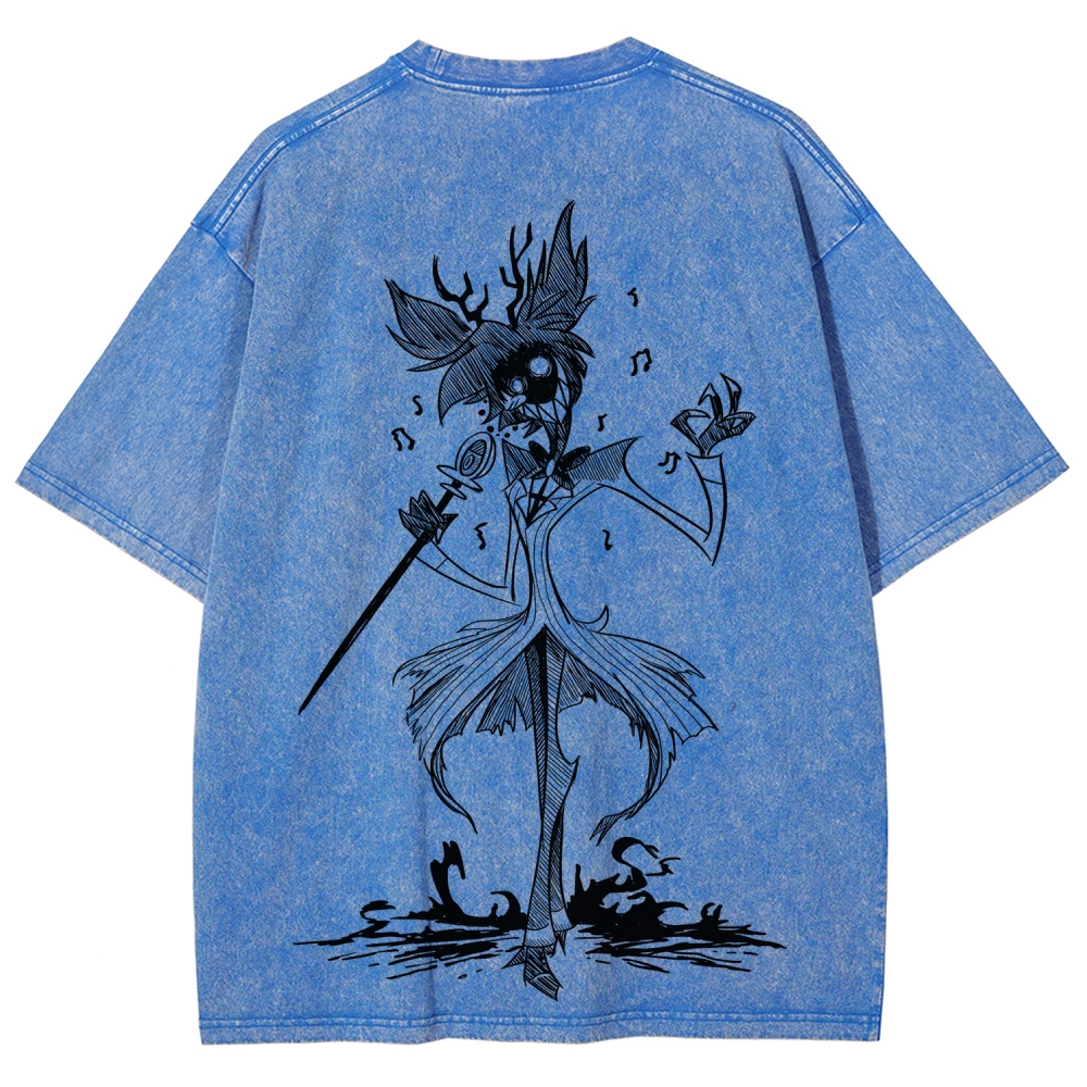 Hazbin Hotel Unisex Fit Washed T-Shirt 2512007961
