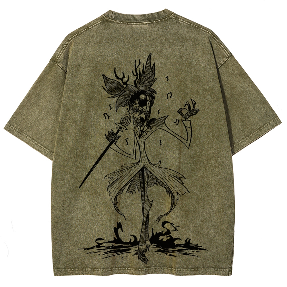 Hazbin Hotel Unisex Fit Washed T-Shirt 2512007961