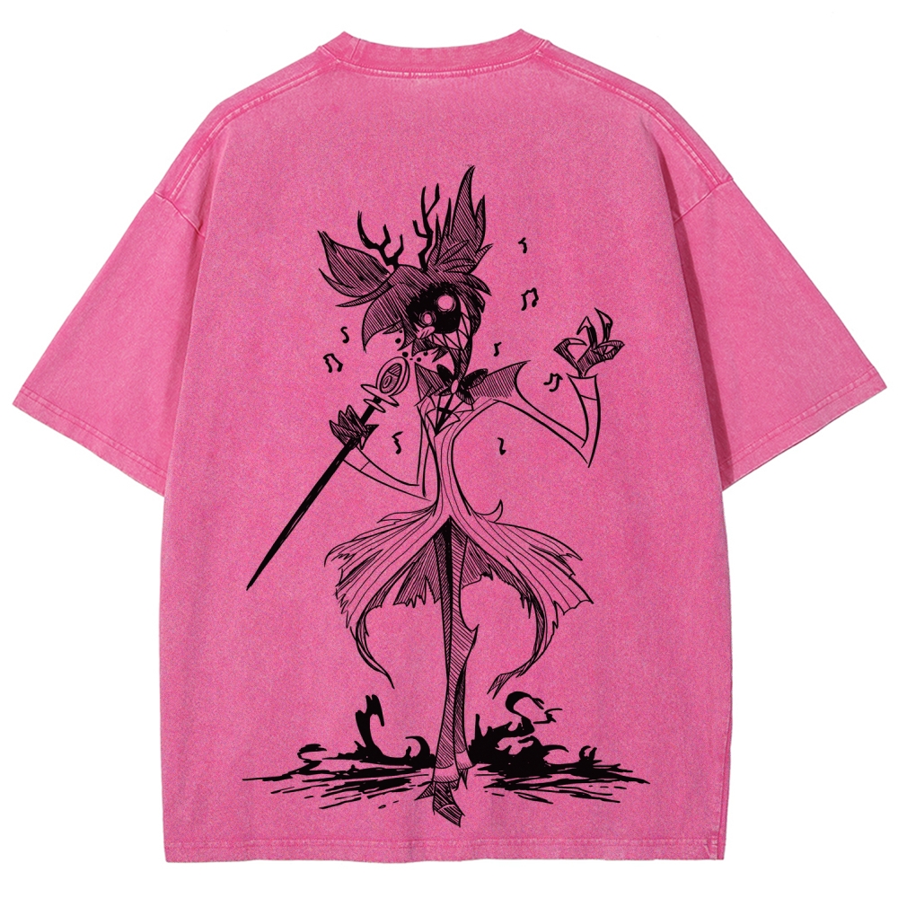 Hazbin Hotel Unisex Fit Washed T-Shirt 2512007961