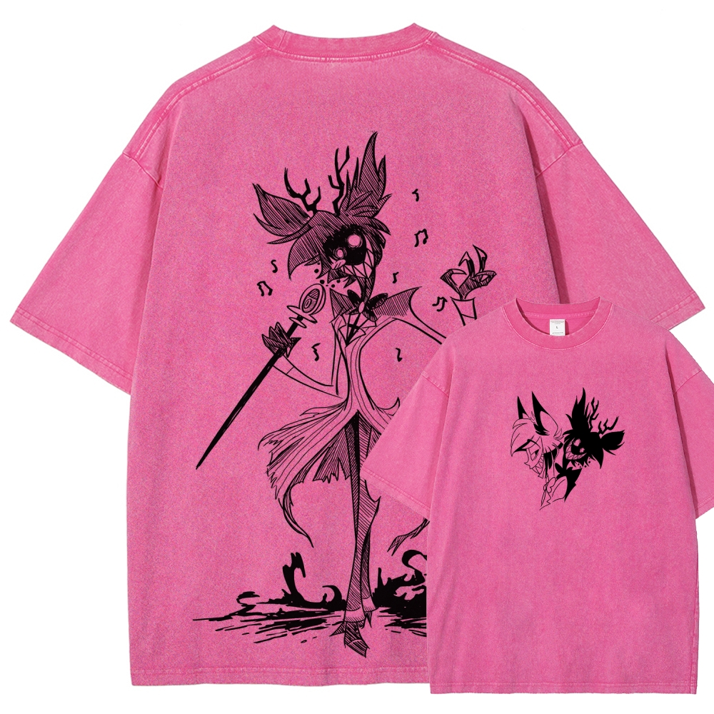 Hazbin Hotel Unisex Fit Washed T-Shirt 2512007961