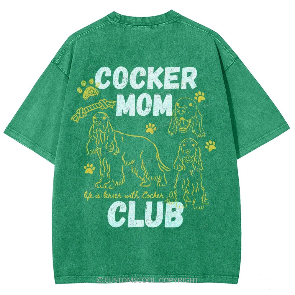 Cocker Mom Club Unisex Fit Washed T-Shirt