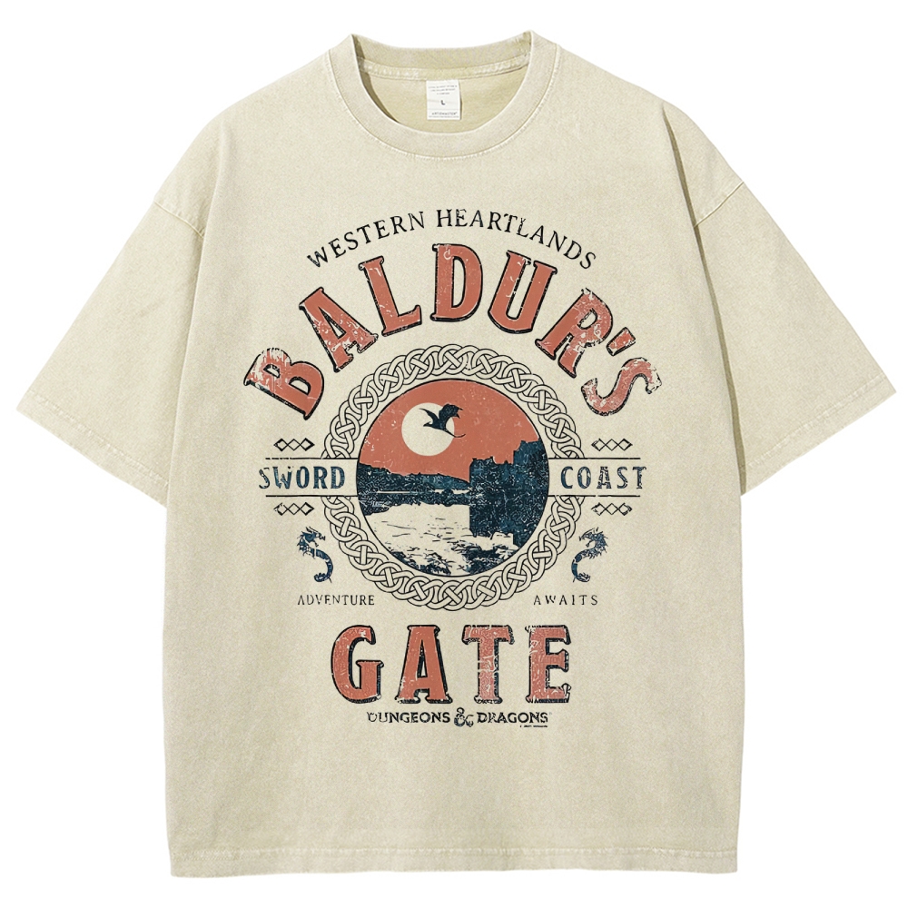 Western Heartlands Baldur's Gate Adventure Graphic Washed T-Shirt