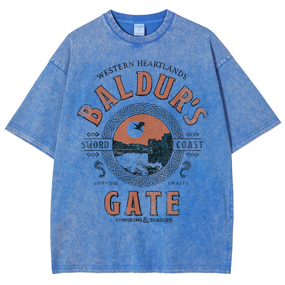 Western Heartlands Baldur's Gate Adventure Graphic Washed T-Shirt