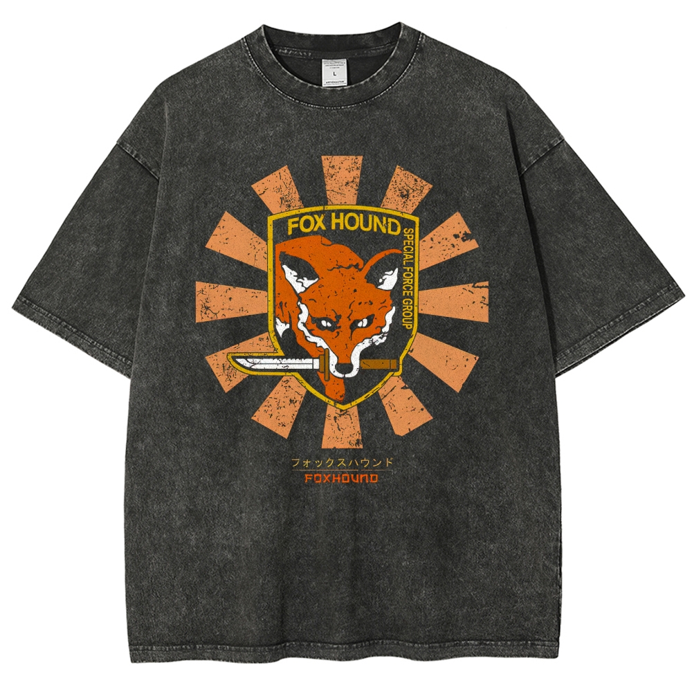 Fox Hound Tactical Group Emblem Graphic Washed T-Shirt