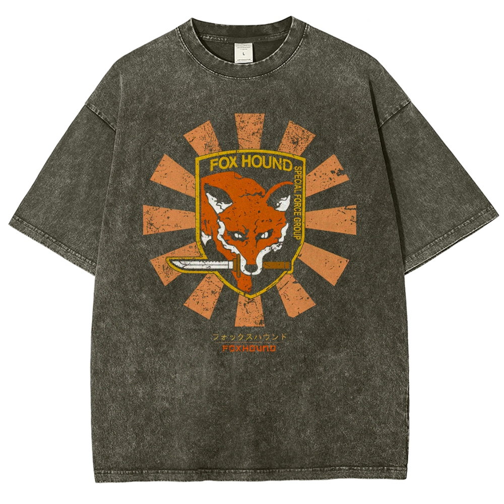 Fox Hound Tactical Group Emblem Graphic Washed T-Shirt