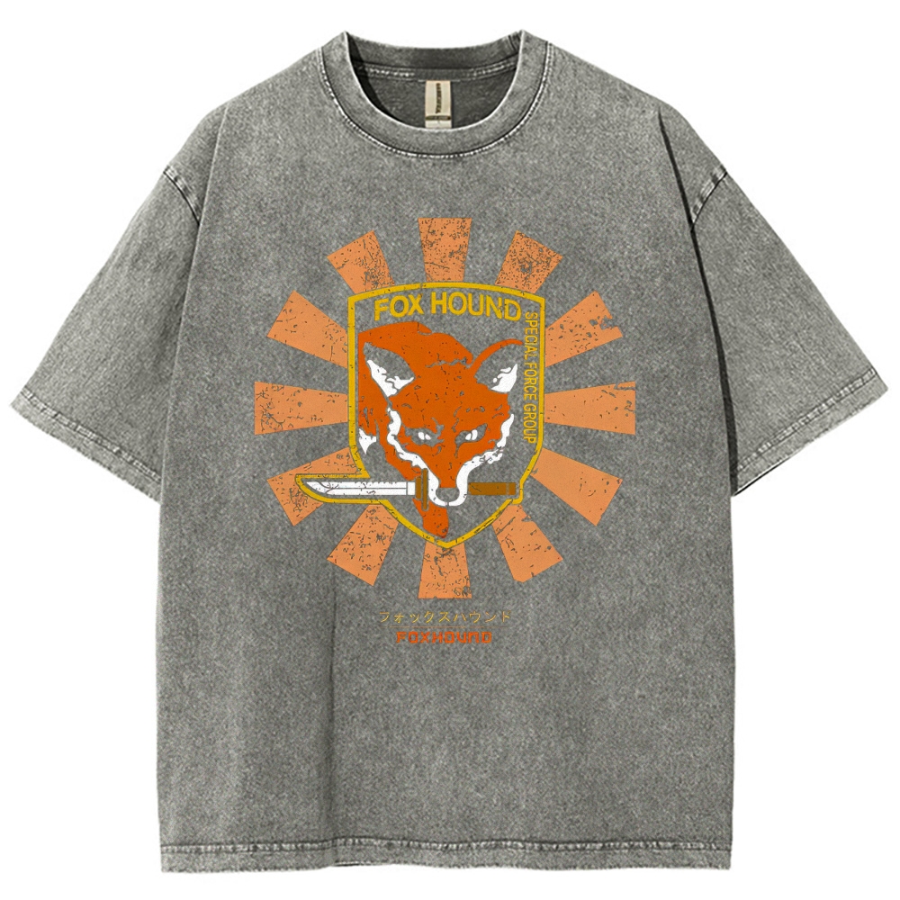 Fox Hound Tactical Group Emblem Graphic Washed T-Shirt