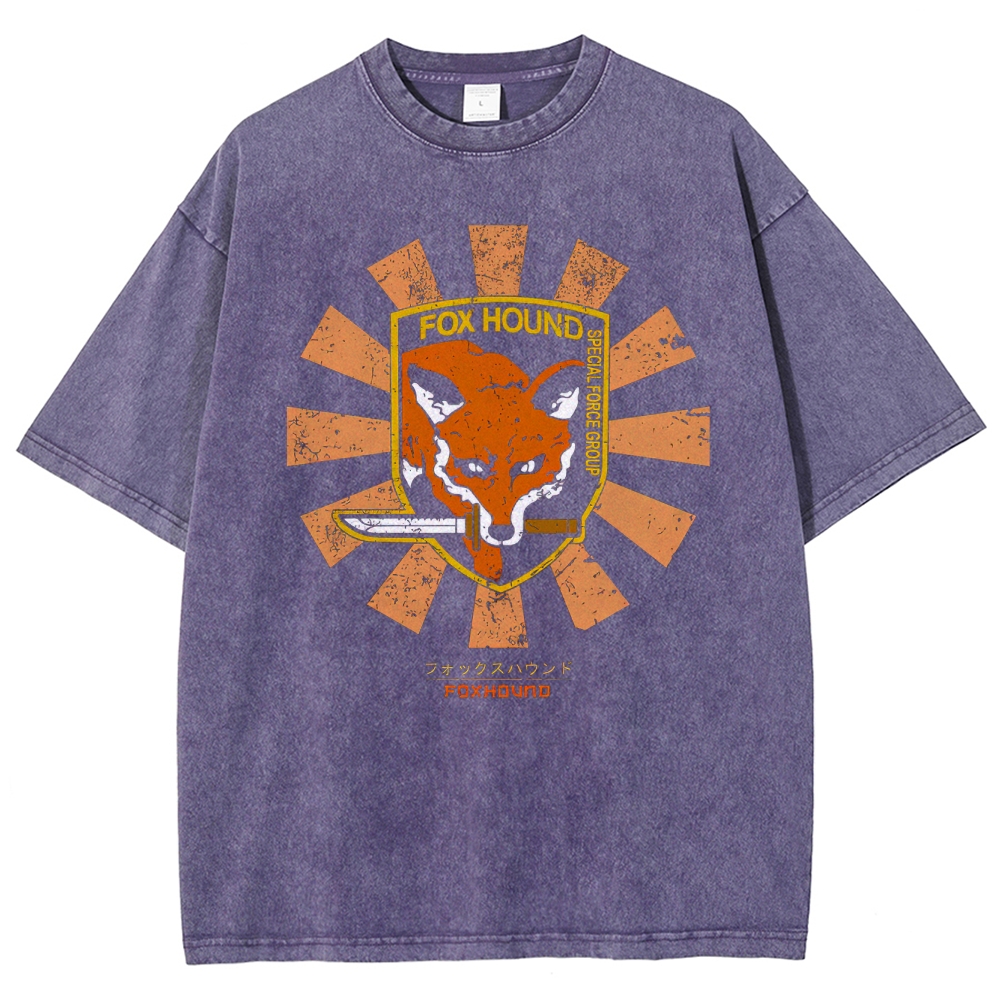 Fox Hound Tactical Group Emblem Graphic Washed T-Shirt