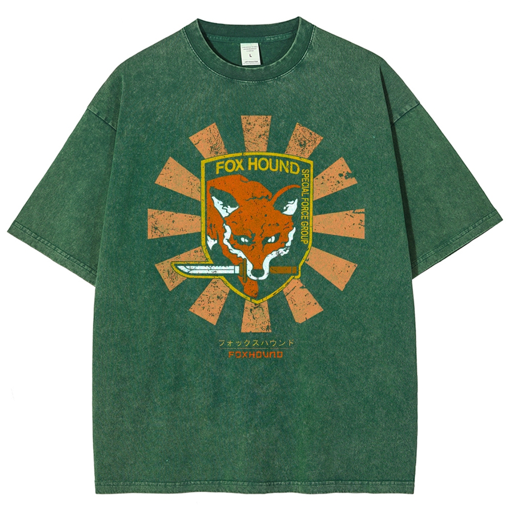 Fox Hound Tactical Group Emblem Graphic Washed T-Shirt