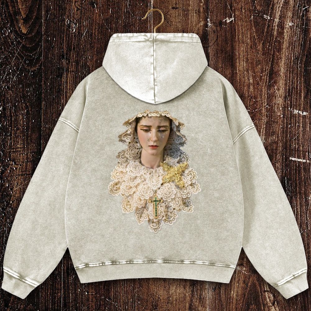 Compassionate Art Style Christian Washed Hoodie