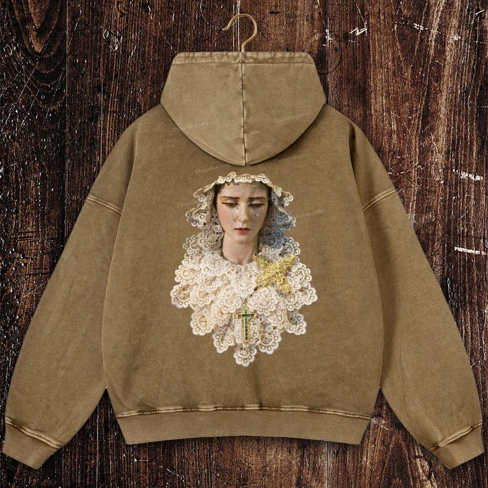 Compassionate Art Style Christian Washed Hoodie