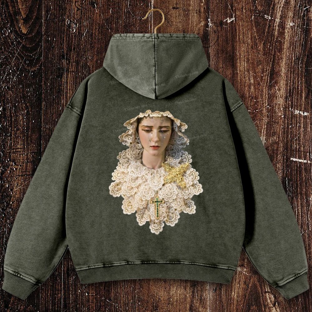 Compassionate Art Style Christian Washed Hoodie