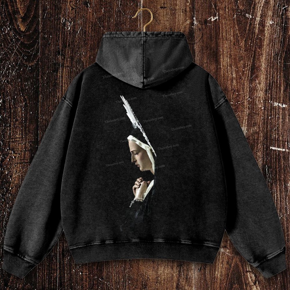 Prayer sense of sophistication Christian Washed Hoodie ICB2512021129