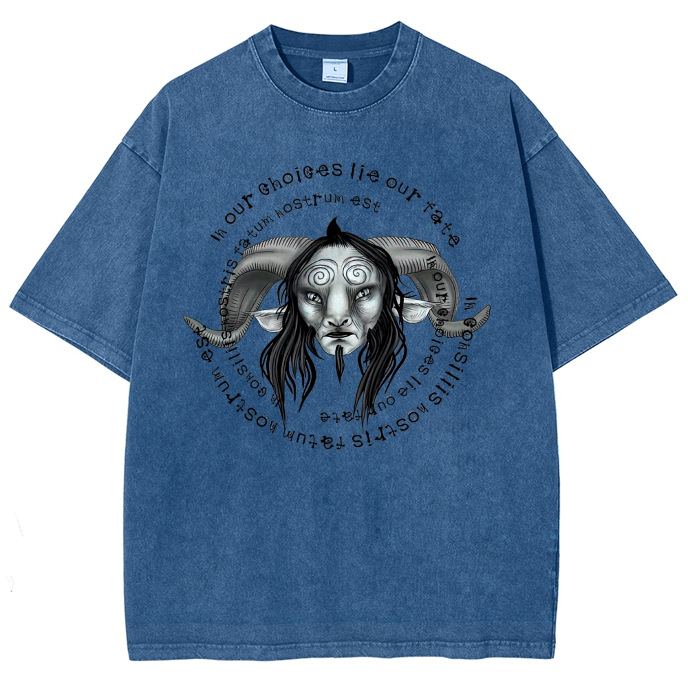 Our Choices Lie Our Fate Faun Graphic Washed T-Shirt