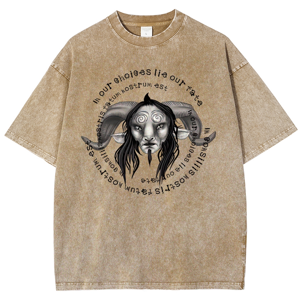 Our Choices Lie Our Fate Faun Graphic Washed T-Shirt