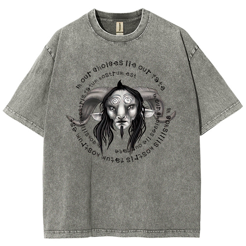 Our Choices Lie Our Fate Faun Graphic Washed T-Shirt