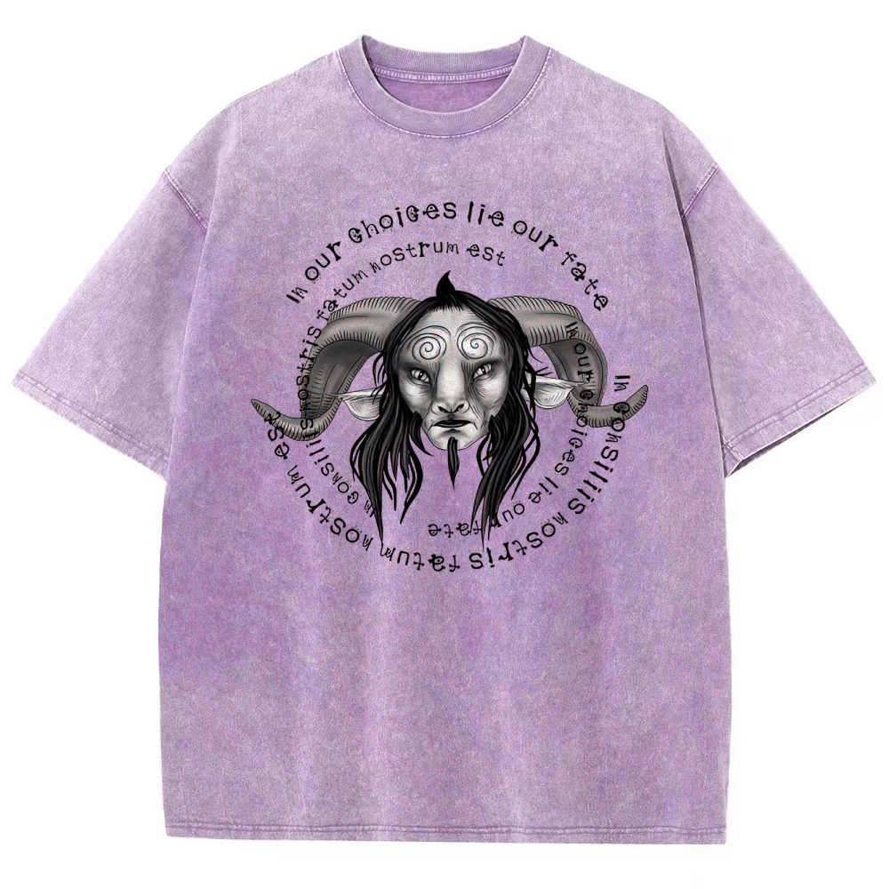Our Choices Lie Our Fate Faun Graphic Washed T-Shirt