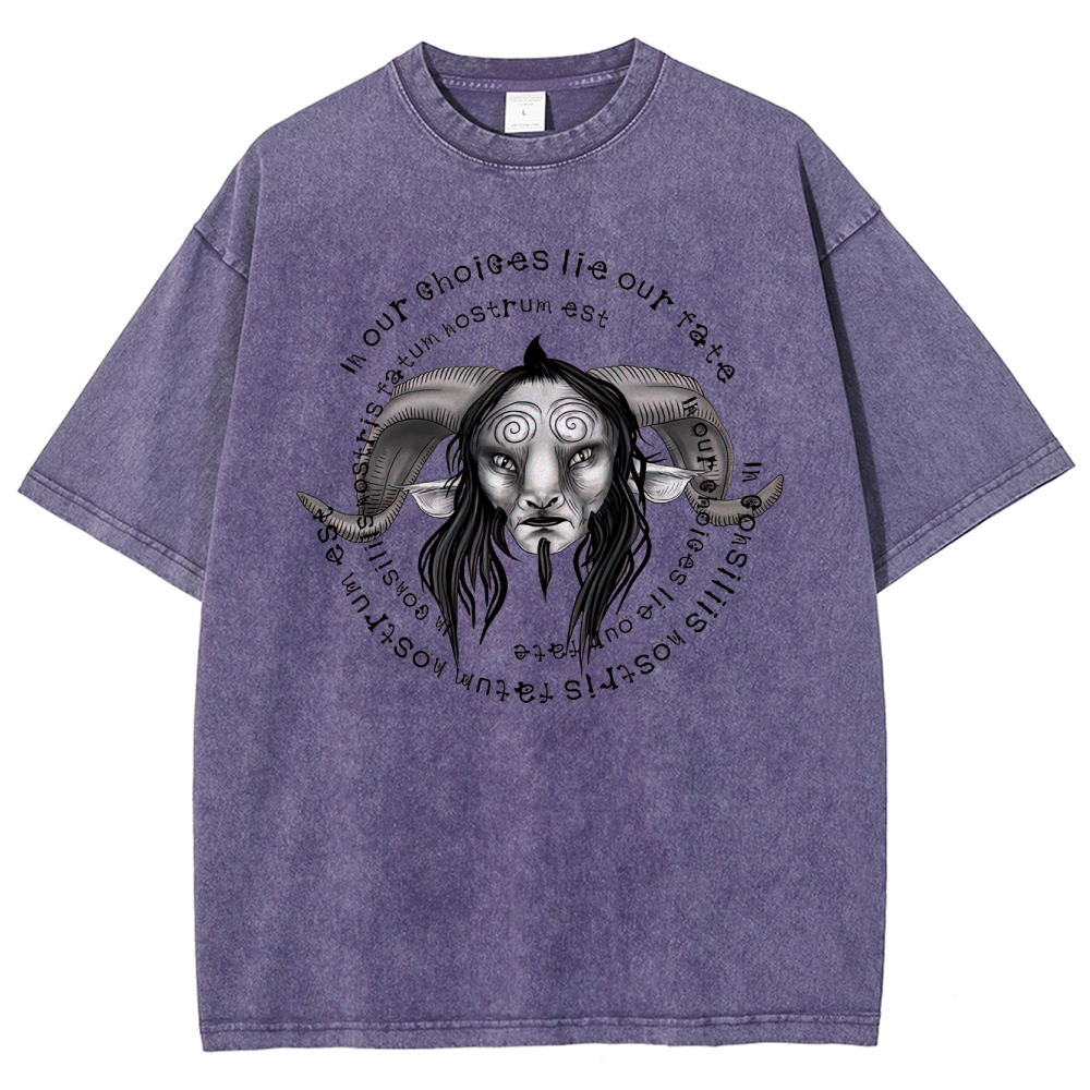 Our Choices Lie Our Fate Faun Graphic Washed T-Shirt