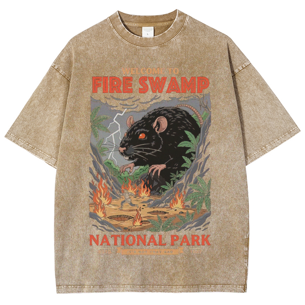 Fire Swamp National Park Adventure Graphic Washed T-Shirt