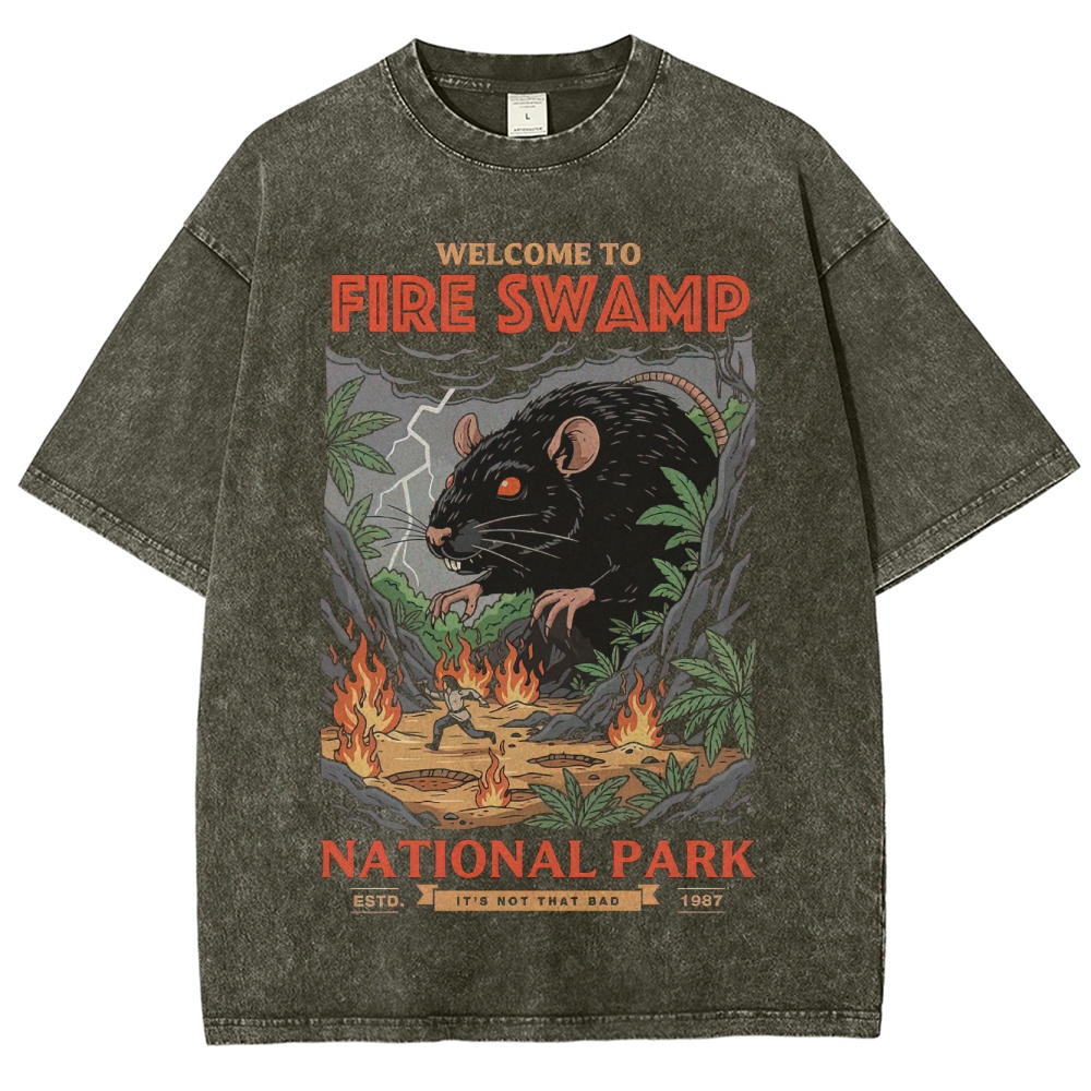Fire Swamp National Park Adventure Graphic Washed T-Shirt