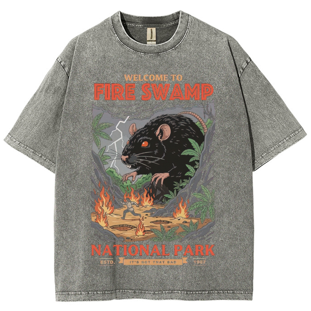 Fire Swamp National Park Adventure Graphic Washed T-Shirt