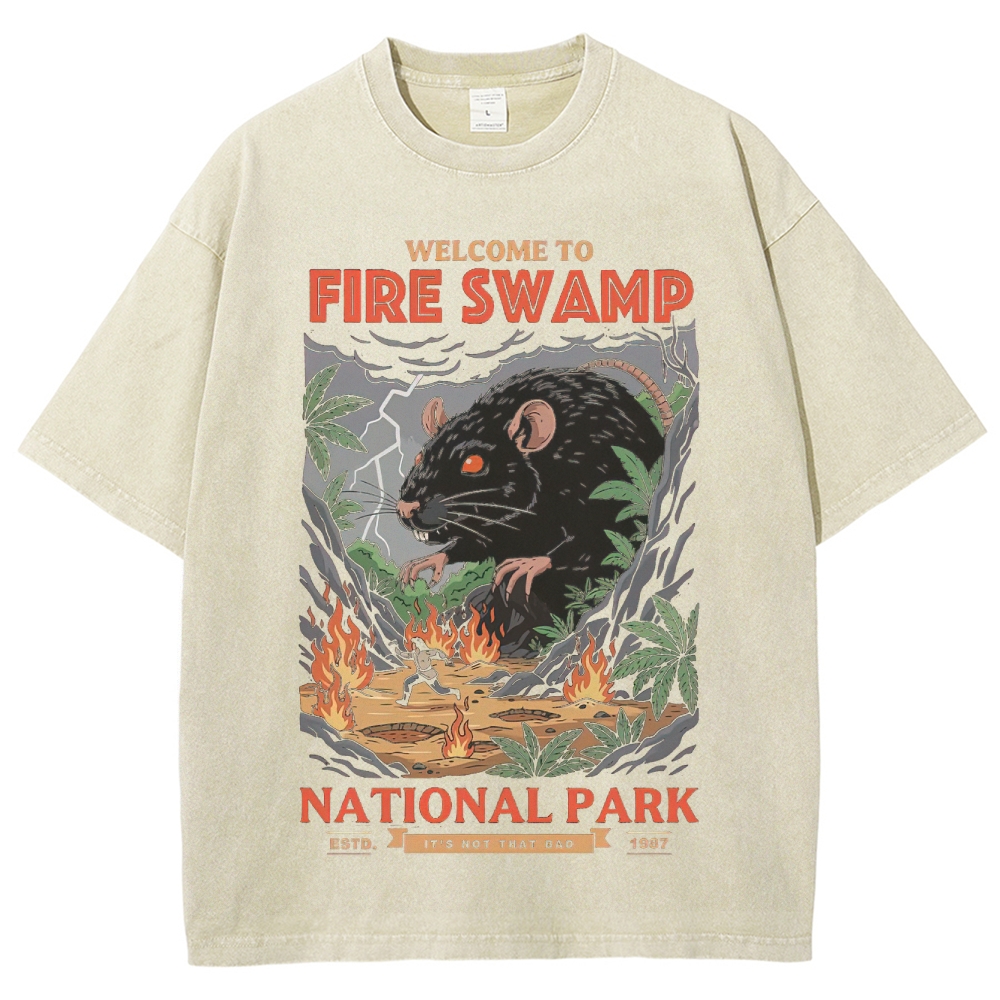 Fire Swamp National Park Adventure Graphic Washed T-Shirt