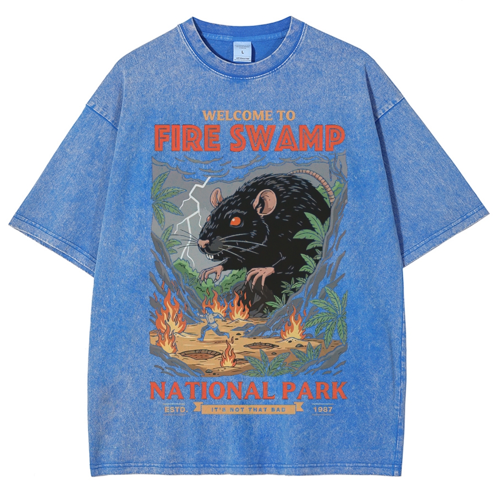 Fire Swamp National Park Adventure Graphic Washed T-Shirt