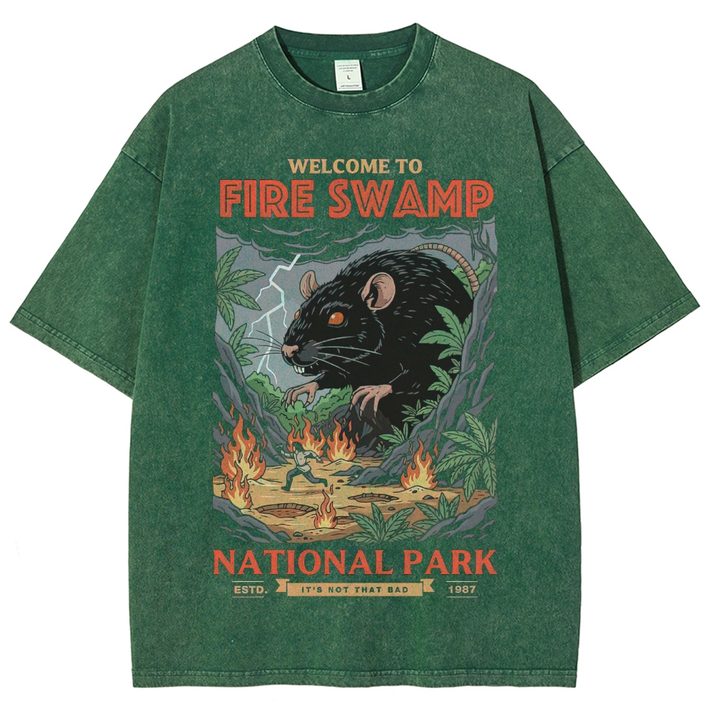 Fire Swamp National Park Adventure Graphic Washed T-Shirt