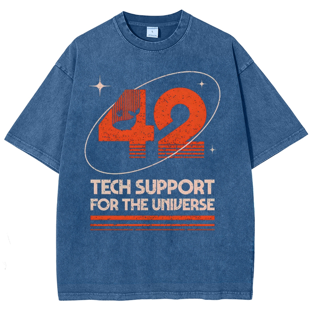 42 Universe Tech Support Graphic Washed T-Shirt
