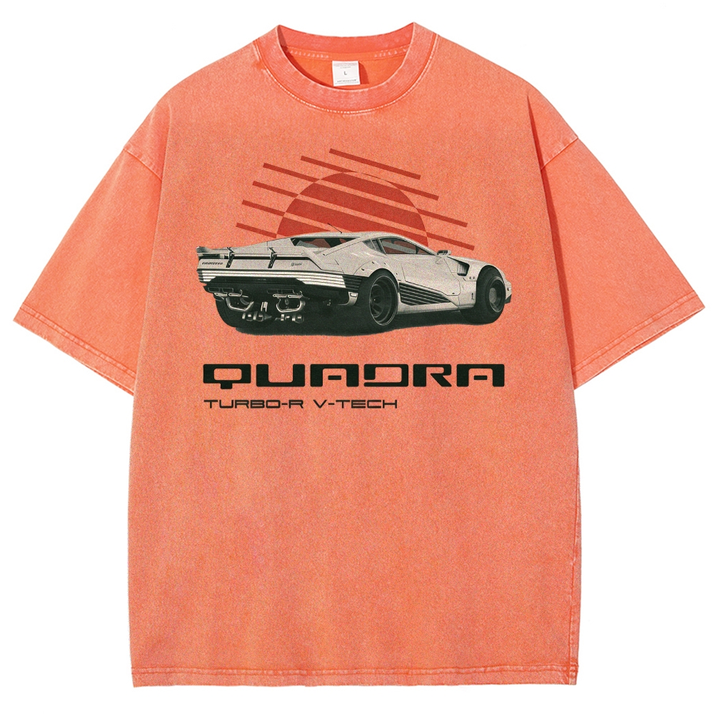 Quadra Turbo-R V-Tech Car Graphic Washed T-Shirt