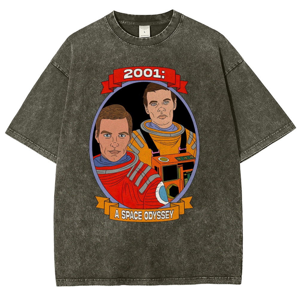 2001 Astronaut Portrait Graphic Washed T-Shirt