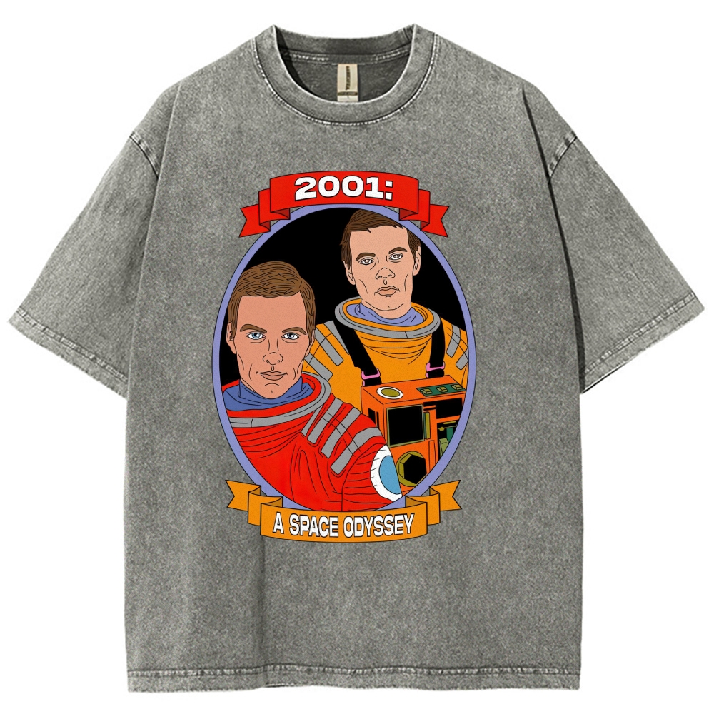 2001 Astronaut Portrait Graphic Washed T-Shirt